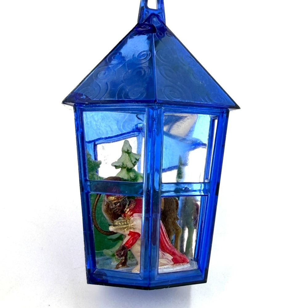 Jewel Bright Cobalt Blue Lantern Nativity Christmas Ornament Wise Men Diorama‎